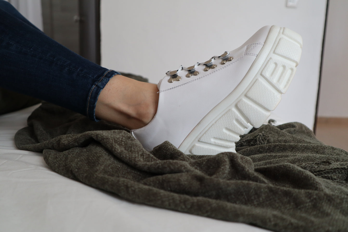 Tenis Mujer Plataforma Chunky Blanco