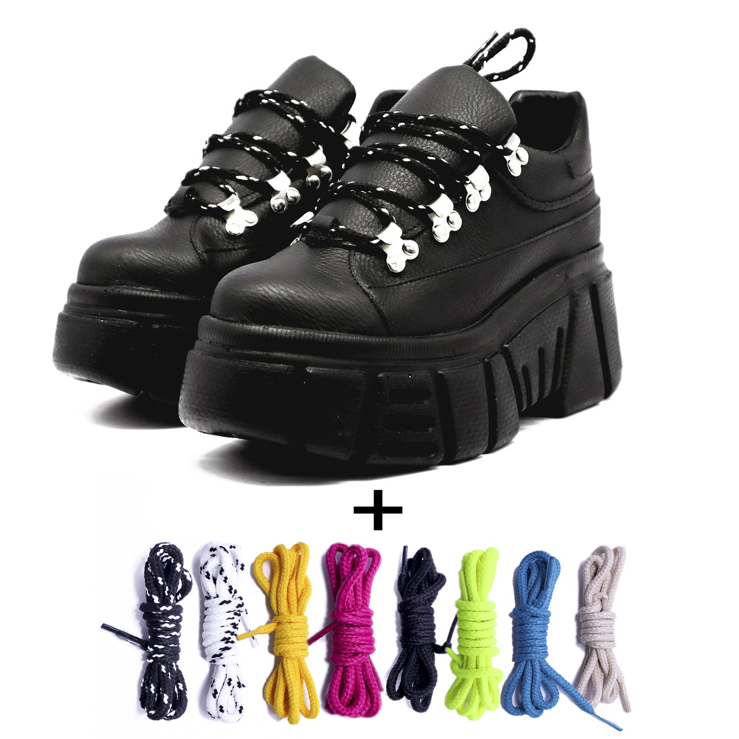 Women's Tennis Kit Platform Black + Laces